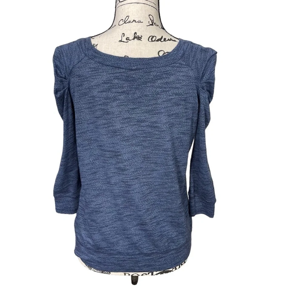 Free People Puff Juliet Sleeve Crop Top Blue Size Small